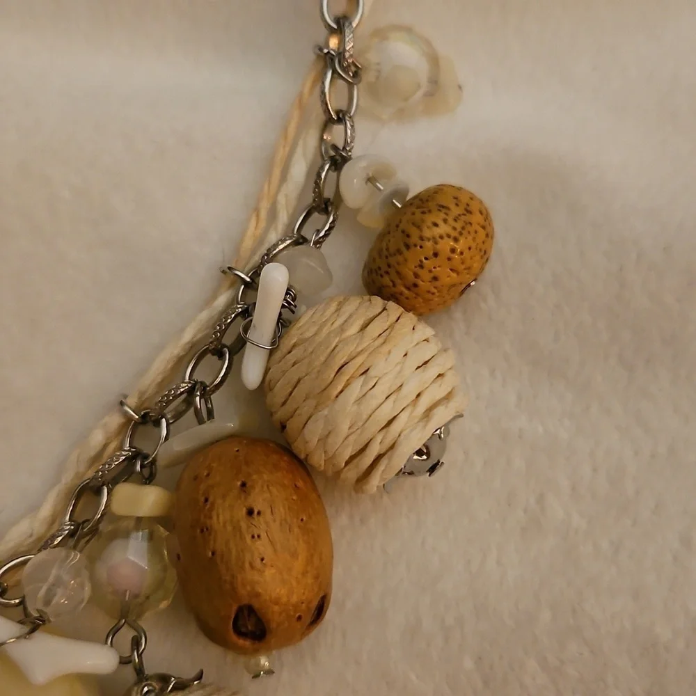 UNICA 1980s Beach Fisherman Beaded Cha Cha Braided Rope Festival Chain Necklace - Picture 6 of 9
